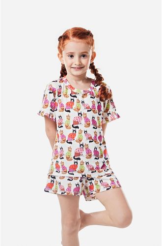 Pijama Curto Malha Cats Kids Feminino