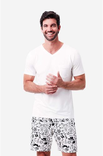 Pijama Curto Malha Abraço Masculino