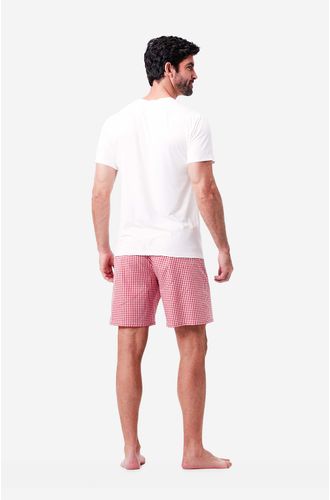 Pijama Curto Manga Curta Tricoline Masculino HoHoHo