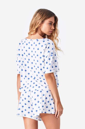 Pijama Curto Manga Média Malha Maite