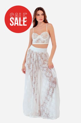 Calça Pantalona Renda Angel