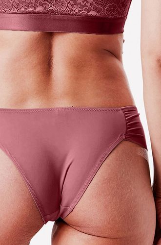 Calcinha Biquini Lateral Franzida Renda Deep Skin